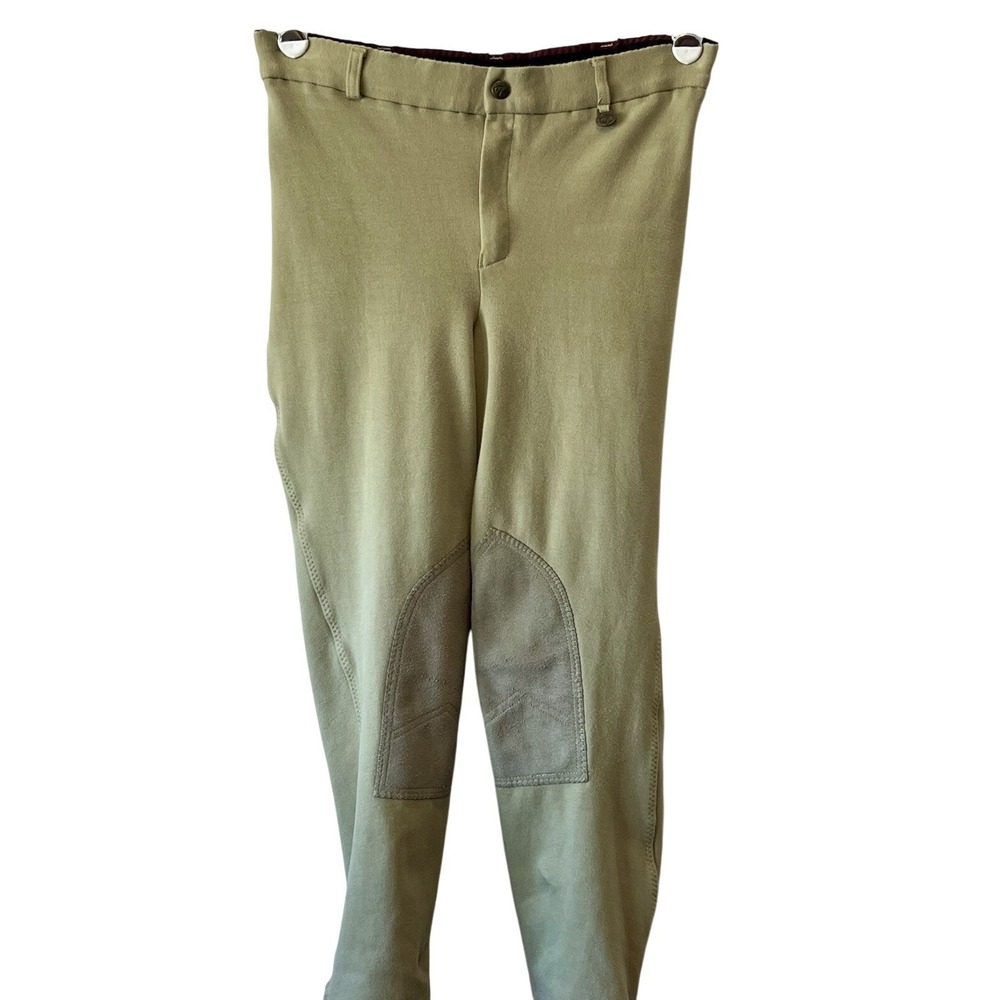 On Course Cotton Naturals Breeches Tan Khaki Equestrian Riding Pants‎ 32L Long